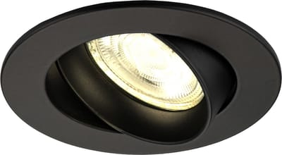 Ledvion - LED Inbouwspot Rio - Zwart - Dimbaar - 3W - 2700K - Ø85 mm