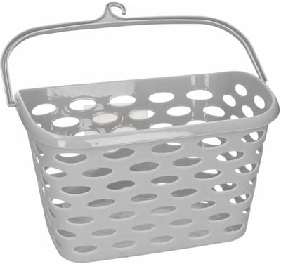 Plasticforte Wasknijpersmandje - ophangen aan haak - 26x15x21 cm - lichtgrijs - kunststof