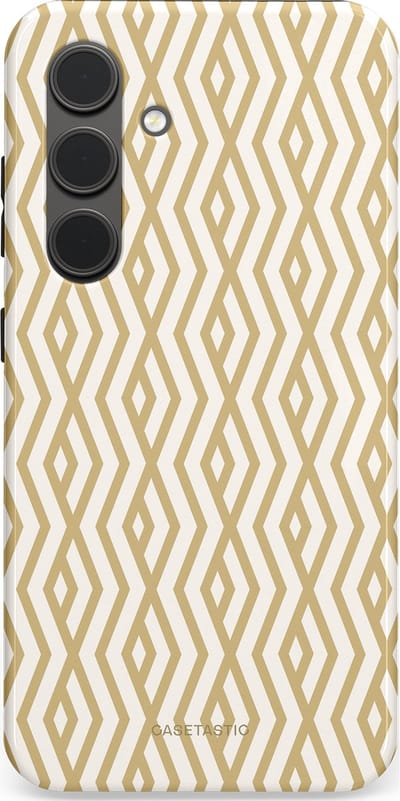 Casetastic Hoesje Geschikt voor Samsung S24 - Stijlvolle Beschermende Duo-layer Case - Art Deco Goud