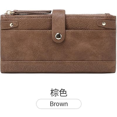 Grote capaciteit creditcardhouder, Functionele portemonnee met meerdere kaartsleuven, Portemonnee met ritssluiting & Clutch Bag brown
