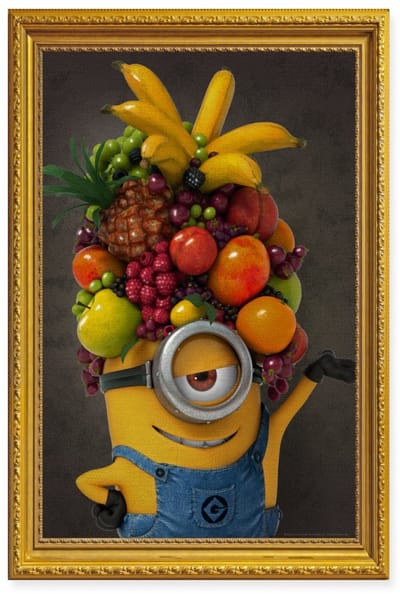 Minions Stuart Schilderen Met Fruit Poster 40x60 cm