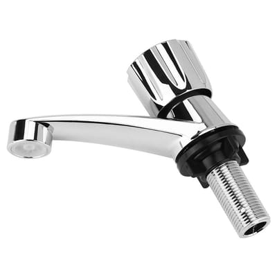 Dailygoods- Waterkraan Koud - G1/2 Aansluiting - ABS - Chroom - Kruis-/Rechthoekige Handgreep - Eenvoudig te Installeren - Keukenkranen