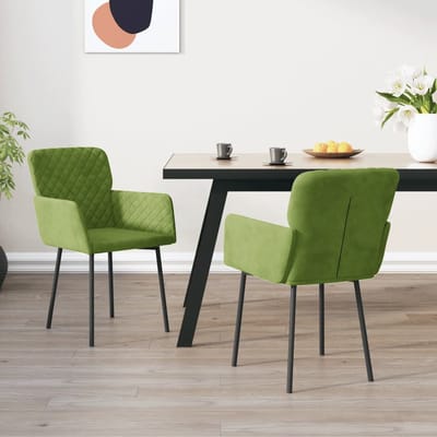 vidaXL - Eetkamerstoelen - 2 - st - fluweel - lichtgroen
