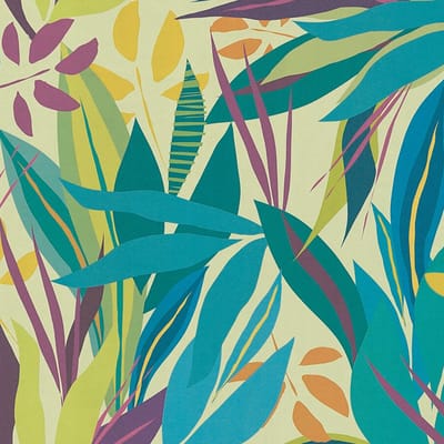 LEVENDIG BLADEREN BEHANG | Tropisch - Meerkleurig Blauw Groen Lila Oranje - A.S. Création Anna D'Andrea