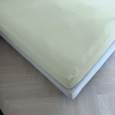 Kayori Kai Hoeslaken Katoen - 90x210-220cm - Matrasdikte 35cm - Rondom Elastiek - Saliegroen