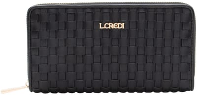 L.CREDI portemonnee Radka Zip Around Wallet Black zwart