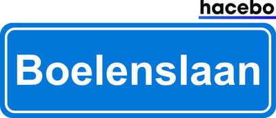 Hacebo - Plaatsnaam Sticker - 29x10 CM - Boelenslaan sticker - Verkeersborden sticker - grappige cadeaus - Boelenslaan