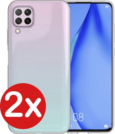 Hoesje - 2 Stuks - Geschikt voor Huawei P40 Lite - Sterk & Shockproof - Telefoonhoes - Back Cover - Case Siliconen - Telefoon Hoes - Transparant
