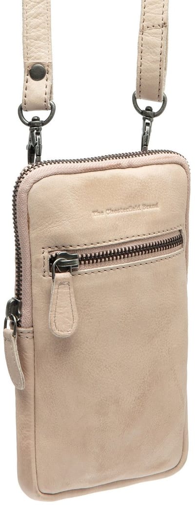 The Chesterfield Brand Leren Telefoontasje Gordeltas Salta Phonebag Beige