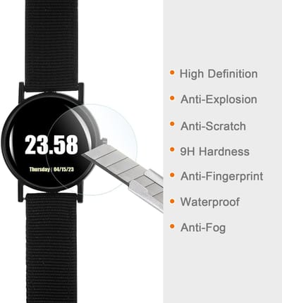 Allecto - Gehard Glas Beschermfolie - 9H Hardheid - Hoge Resolutie - Krasbestendig - 5 Stuks - Geschikt voor Smartwatch