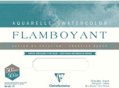 Aquarelpapier 300g Katoen Mix - Gelijmd Blok 20 Vellen A3 - Korrelig en Stevig