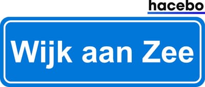 Hacebo - Plaatsnaam Sticker - 29x10 CM - Wijk aan Zee sticker - Verkeersborden sticker - grappige cadeaus - Wijk aan Zee