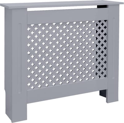 Radiatorkap 78x19x82 cm ruit grijs gemaakt van MDF ML-Design