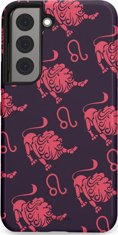 Casetastic Hoesje Geschikt voor Samsung S22 - Stijlvolle Beschermende Duo-layer Case - Zodiak leeuw