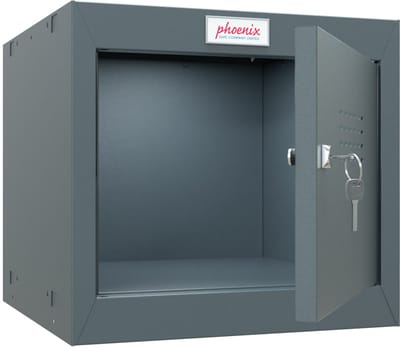 Phoenix kubusvormige kluisje met sleutelslot, 44 liter, stapelbaar
