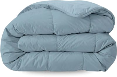 Zelesta Pure Uni Sereen Blauw 140x200cm - Katoenen dekbed zonder overtrek - Wasbaar dekbed - Hoesloos dekbed - 2 in 1 Dekbed met vaste overtrek
