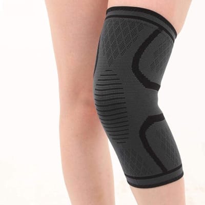 *** Premium Kniebrace Maat L - Knieband Grijs - Compressieband - Steunband - van Heble® ***