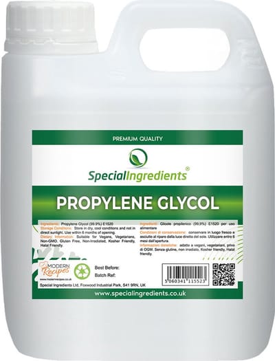 Monopropyleen Glycol - 1 l - Propyleenglycol - Propyleen/propylene Glycol - 99.9% Puur - USP / EP Pharma Food Grade - MPG - Moderne Gastronomie - Moleculair Koken - Hersluitbare Pot - Recycled Plastic