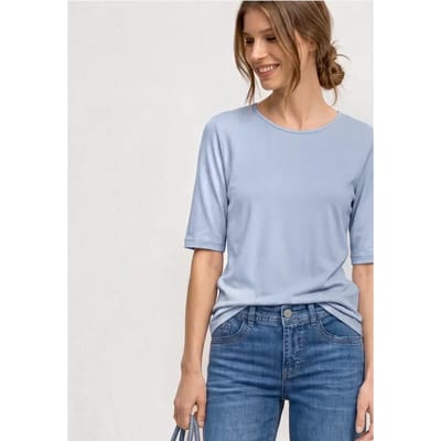 Basic Shirt met ronde hals in Unifarbe