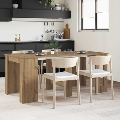vidaXL - Eettafel - Artisanaal - eiken - 180 - x - 85 - x - 75 - cm - Bewerkt - hout