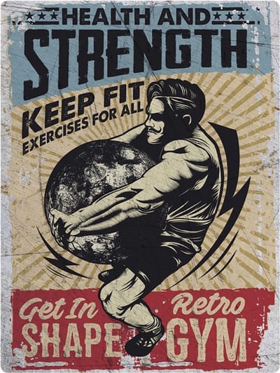Signs USA - retro wandbord - dibond - Retro Fitness - 33 x 44 cm
