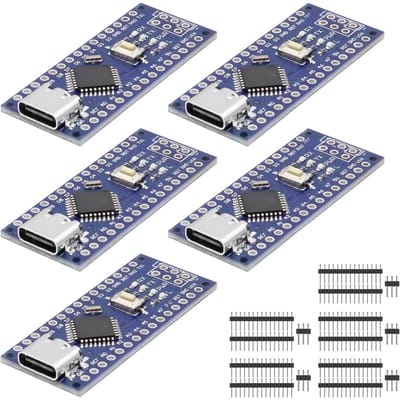 GELLDG Voorzien van CH340-microchip - Nano-module - 5V/16MHz - Geschikt voor Arduino IDE - Type-C-interface - 5 poorten