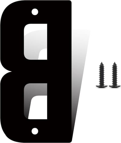 Metalen Huisnummer - Adrescijfer Letter - Huis Identificatie - Weerbestendige Coating - 4 Inch - Mat Zwart