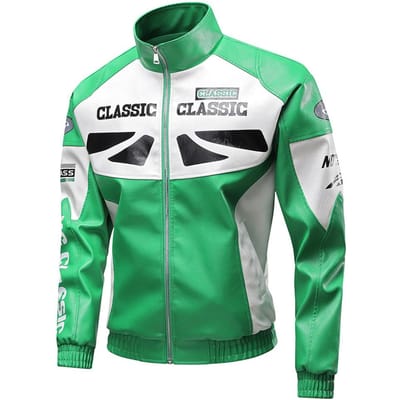 Nieuwe Herfst en Winter Herenkleding van Leer Motorfiets PU Leer Jas Slim Fit Armband Geborduurd Motorfiets Rijpak 3XL