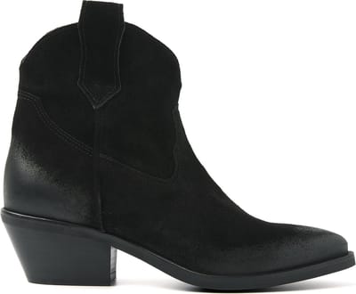 Lazamani - Gigi Dames Enkellaarsjes Suede Black - Maat 37