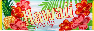 Boland - Polyester banner 'Hawaii party' - Tropisch - Hawaii - Themafeest - Tuinfeest