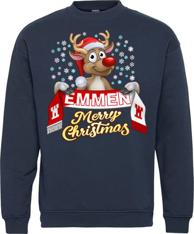 Kersttrui Emmen | Foute Kersttrui Dames Heren | Kerstcadeau | FC Emmen supporter | Navy | maat 104/116