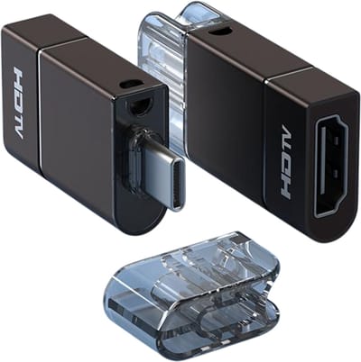 USB-C Male naar HDMI 4K Female adapter kabel connector - geschikt voor o.a. telefoon en laptop - zwart