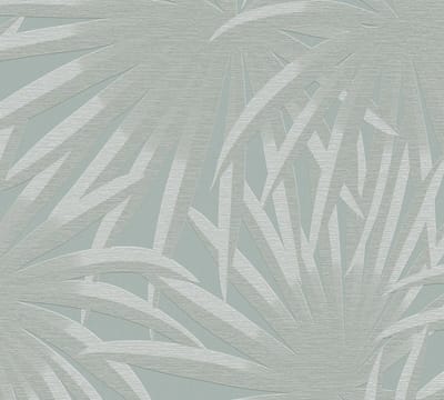 PALMBLADEREN BEHANG | Botanisch - Blauw Mint - A.S. Création Casual Living
