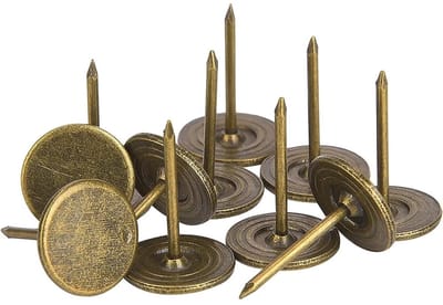 Dailygoods- Bekleding Nagels 100 Stuks - Bronzen Vintage Stijl - Platte Kop - Meubels Nagel - Decoratie - IJzer 14 x 20 mm - Meubelspijkers