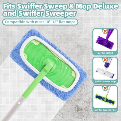 Dailygoods- Vloerdoeken 10 stuks - Microvezel - Herbruikbaar - Compatibel met Swiffer - Ideale afmetingen 11,5 x 26 cm - Voor droog/vochtig gebruik - Stofdoeken