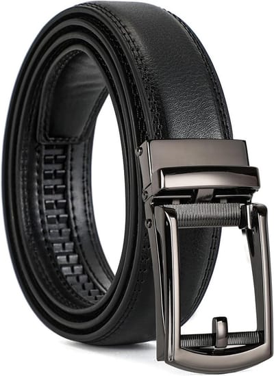 Leren Riem voor Mannen, Automatische 35mm Riem zonder Gaten, Verstelbare en Inkortbare Leren Riem voor Formele en Casual Kleding, Comfortabel en Perfect als Cadeau voor Kerstmis