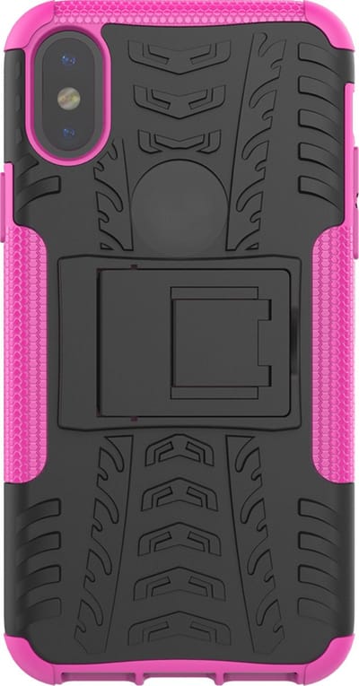 Peachy Shockproof hoesje bescherming hoesje geschikt voor iPhone X XS case - Roze goud