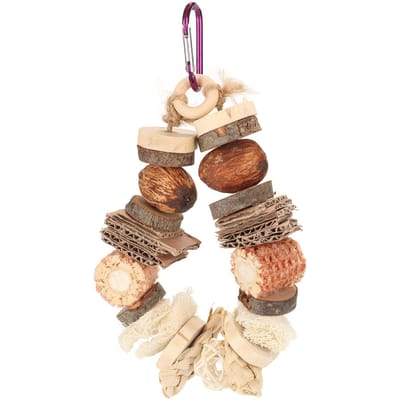 Jouet à mâcher pour oiseaux, broyage de bec, résistant aux morsures, soulagement de l'ennui, jouet de cage pour perroquet avec crochet pour brown