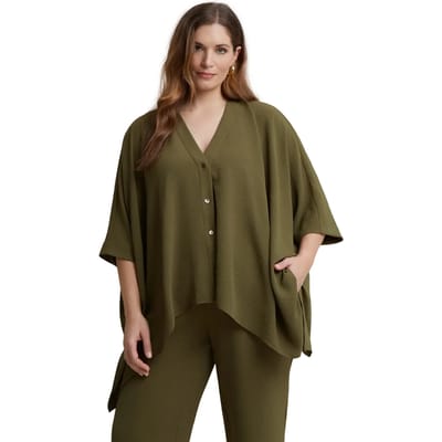 V-hals Blouse in Crêpe Dames Mat Fashion Essential