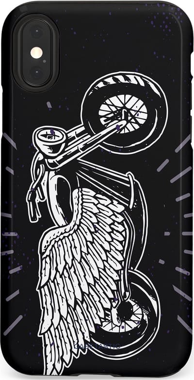 Casetastic Hoesje Geschikt voor Apple iPhone X/Xs - Stijlvolle Beschermende Duo-layer Case - Retro highway