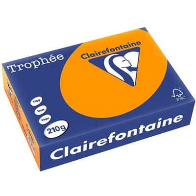 Clairefontaine Trophée Intens, gekleurd papier, A4, 210 g, 250 vel, feloranje