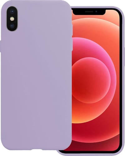 Hoes Geschikt voor iPhone X Hoesje Siliconen Back Cover Case - Hoesje Geschikt voor iPhone X Hoes Cover Hoesje - Lila