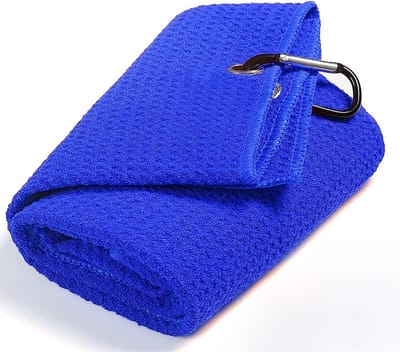 Microfiber Golf handdoek - Plus handige haak - Blauw - Snel drogend - 30cm x 50cm - Golfaccesoires - Golftas/trolley - Microfiber - Golfhanddoek - Golf towel