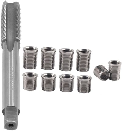 Allecto - Bougie-schroefdraadreparatieset - M10x1.0 en M12x1.0 - 11-delig - Roestvrij staal - Schroefdraadreparatie - Geschikt voor auto - Yosoo