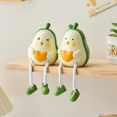 2 pièces Poupées à pieds pendants en résine esthétique Ornements Adorables Articles d'ameublement mignons Décor de salon, chambre à coucher, bureau Cadeaux beige
