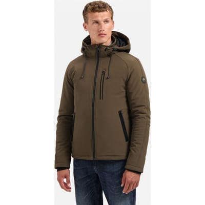 No Excess Jacket Short Fit Hooded Softshell Stretch Taupe Größe: S | Winterjacken Outlet | Herren | Schwarz