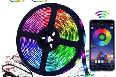 Rgb Led Strip 5m – Slimme Lichtstrip Met App & Afstandsbediening – Dimbaar & Zelfklevend – Usb Verlichting Voor Woondecoratie