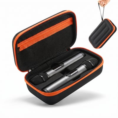 Fokelyi - Draadloze Microfoonhoes voor Twee - Draagbare Opbergtas - Geschikt voor JBL PartyBox - Reistas - Beschermhoes - compatibel met batterijen