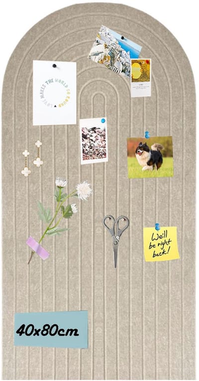Decoratief Viltbord - Kurken Prikbord - Multifunctioneel - Visionboard -Inclusief Punaises - voor School, Thuis, Keuken, Kantoorwanden - 40x80cm - Donkere Kameel