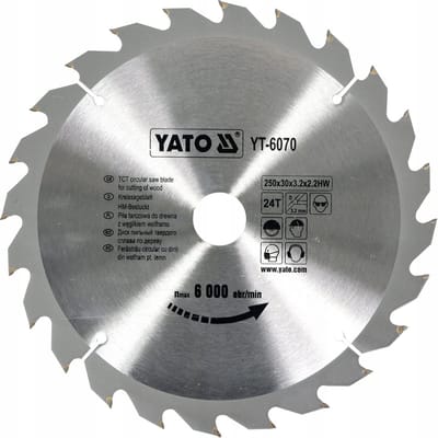 YATO Cirkelzaagblad Ø250 mm - 24T - binnendiameter 30 mm